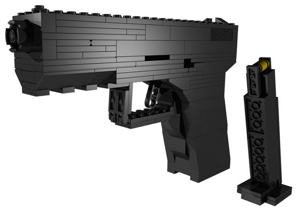 BrickGun - Semi-auto Pistol with Magazine