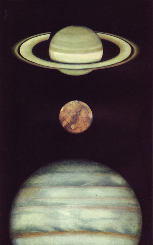 Flickr Photo Download: 10 Saturne, Mars, Jupiter, illus. by Peter Wyss (from Le Livre de Sante, v.1, 1967)