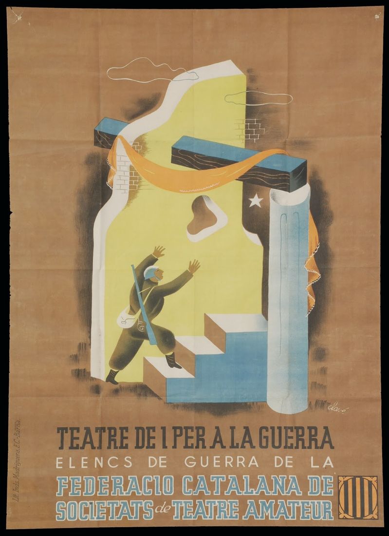 All sizes | 09 Antoni Clavé, poster, TEATRE DE I PER A LA GUERRA, 1938 | Flickr - Photo Sharing!
