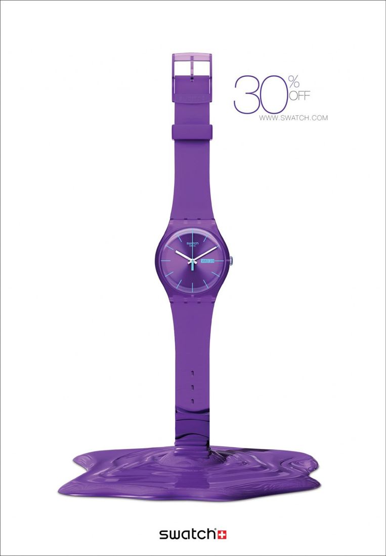 "Purple" Print ads for Swatch Watch by Publicis