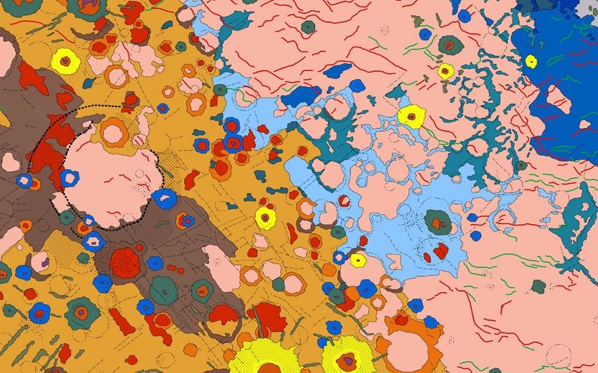 Artistic planetary maps: colourful images of our solar system - Telegraph