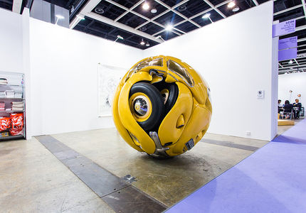 Ichwan Noor (b. 1963): Beetle Sphere, 2013 (Aluminium, polyester, real parts from VW beetle '53, paint)   Art:1 by Mondecor Gallery   Art Basel Hong Kong 2013   SML.20130523.6D.14135 | Flickr - Photo Sharing!