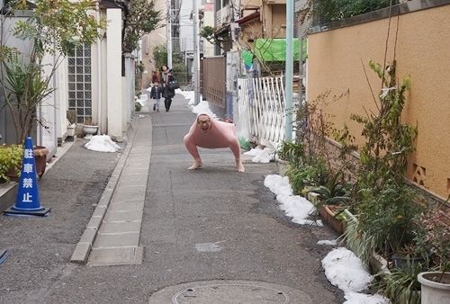 Freezing Japanese Guy Uses A Sweater To Turn Himself Into A Turkey | Bored Panda