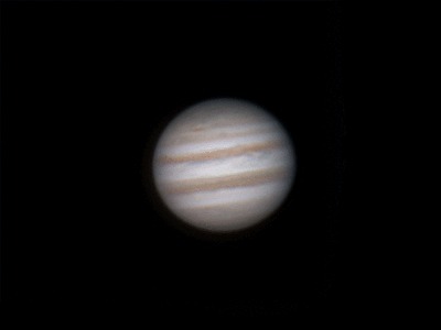 With a telescope I took a picture of Jupiter every 3 minutes for 5 hours, then put all the pics together to make a gif. - Imgur
