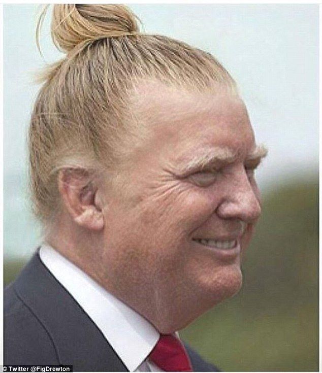 Donald-trump-with-high-bun-hair-style-funny-photo. - 60362 - Buamai