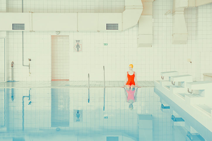 It's Nice That  Mária Švarbová’s calm and surreal images of bathers at a Slovakian swimming pool