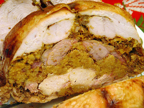 the cross-section of our turducken! on Flickr - Photo Sharing!