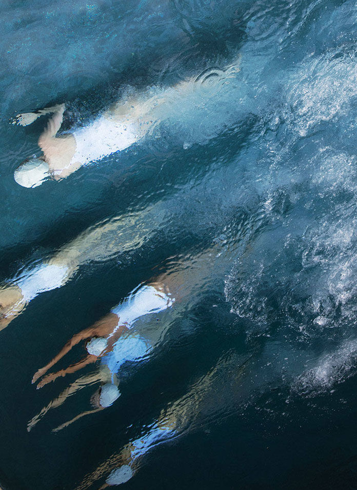 The Swimmers by Emma Hartvig, diving into the water.